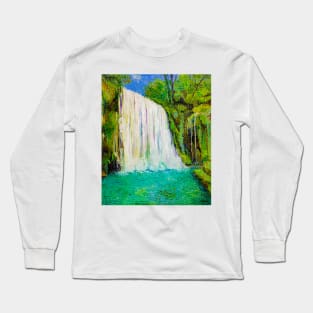 Waterfall in the old park Long Sleeve T-Shirt